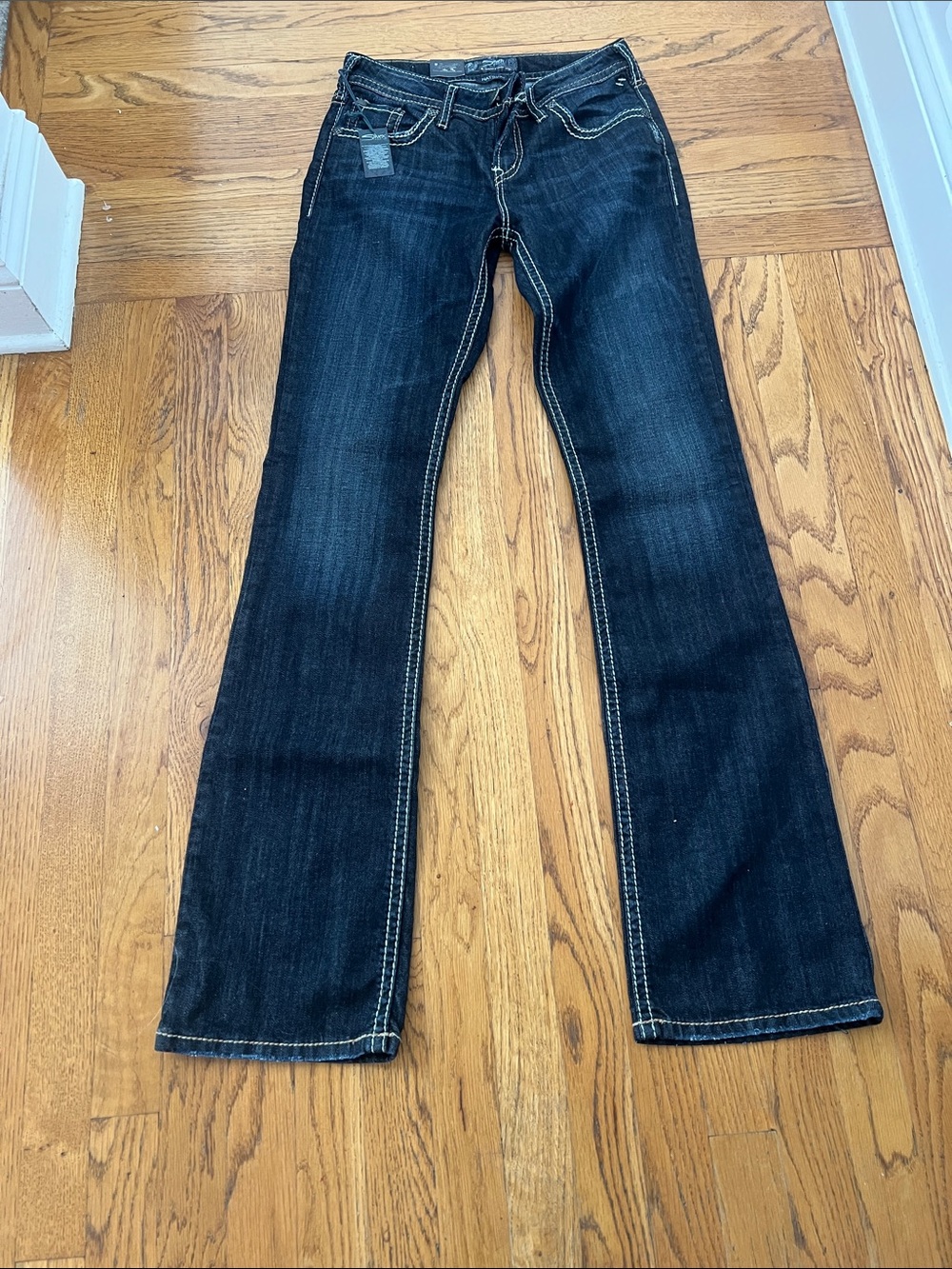 Silver Natsuki Western Glove Works Dark Indigo Women's Bootcut Jeans Size 27x35